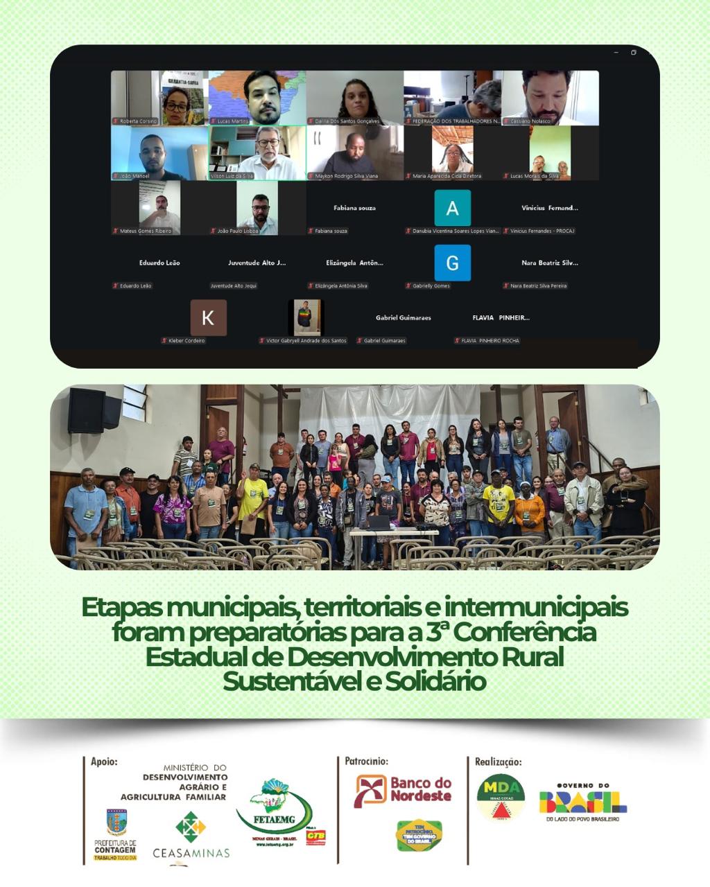 Etapas municipais, territoriais e intermunicipais foram preparatórias para a 3ª Conferência Estadual de Desenvolvimento Rural Sustentável e Solidário.