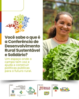 A 3ª Conferência Estadual de Desenvolvimento Rural Sustentável e Solidário, acontece nos dias 31 de janeiro e 1º de fevereiro, em Contagem/MG