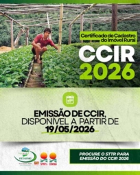 A partir de 19 de maio de 2026, estará disponível a emissão do Certificado de Cadastro de Imóvel Rural (CCIR) 2026.