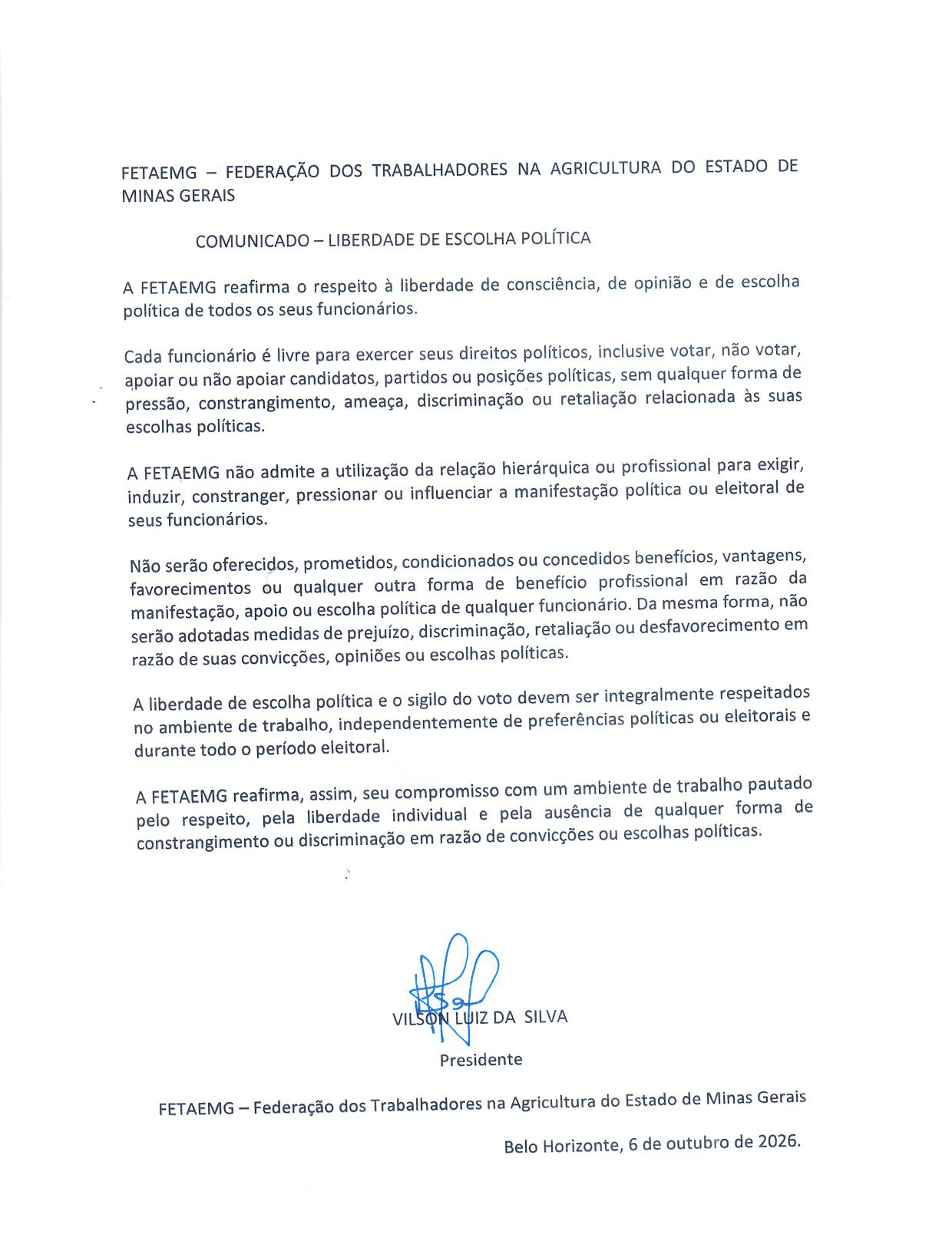 Comunicado!